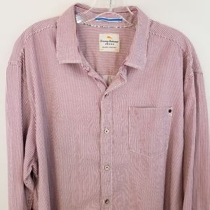 Tommy Bahama Jeans Red Long Sleeve Button Shirt XL